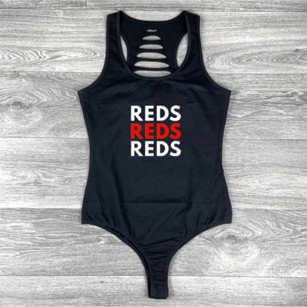 Reds Baseball Team womens bodysuit, Cincinnati Team Gift, Baseball MOM